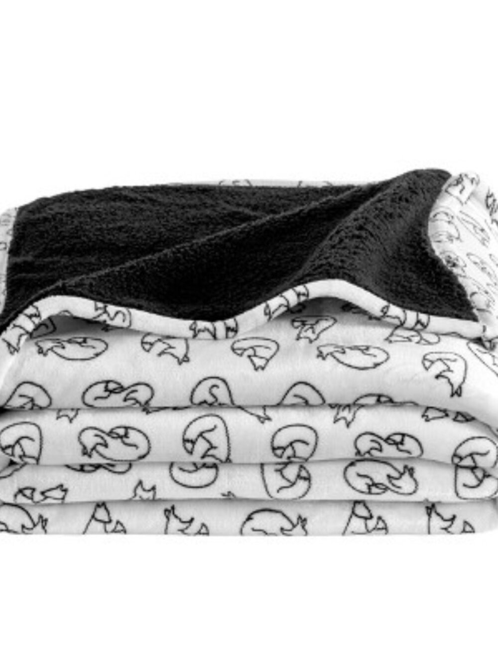 Faux Shearling Fleece Blanket by Bare Home Twin/Twin XL White Fox Pattern